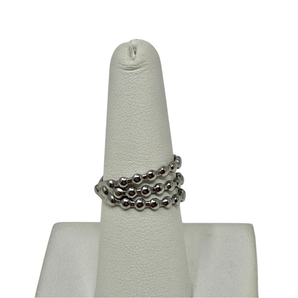 Stainless Steel Adjustable Beaded Ring - Picture 6 of 9